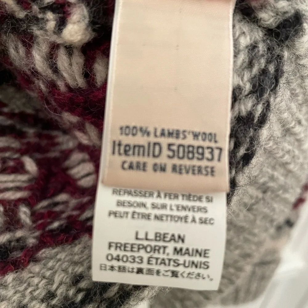 L.L. Bean 100% Lambswool Full Zip Cardigan Size Extra Small